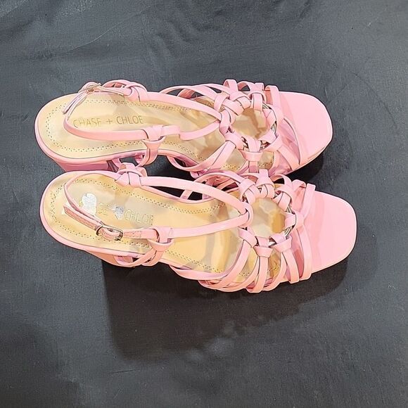 BRAND NEW CHASE+CHLOE BLOCK HEEL OPEN TOE MULTI-STRAP SANDAL - Picture 7 of 15